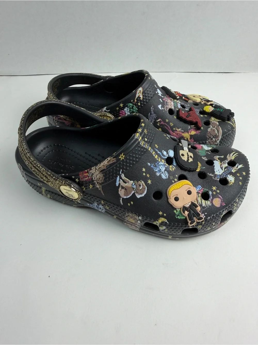 Crocs Vera Bradley X Harry Potter Clog Size C13 Kids Black Gold Glitter Strap